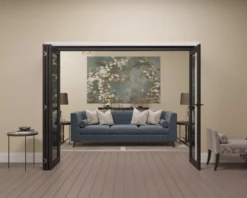 1 Lite Clear Fully Glazed Contemporary Black Pine Internal Sliding Door Set, (H)2060mm (W)2831mm