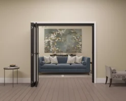 WoodDepot Shop -WoodDepot Shop 1 lite frosted fully glazed contemporary black pine internal bi fold door set h 2060mm w 1914mm5056118701532 02i bq