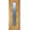 2 Lite Linear Clear Contemporary White Oak Veneer Internal Door, (H)1981mm (W)838mm (T)35mm