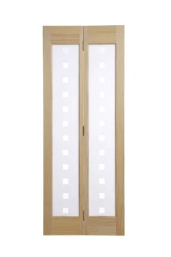 2 Panel 2 Lite Frosted Glazed Clear Pine Internal Bi-fold Door Set, (H)1946mm (W)750mm -WoodDepot Shop 2 panel 2 lite frosted glazed clear pine internal bi fold door set h 1946mm w 750mm03846834 01c bq