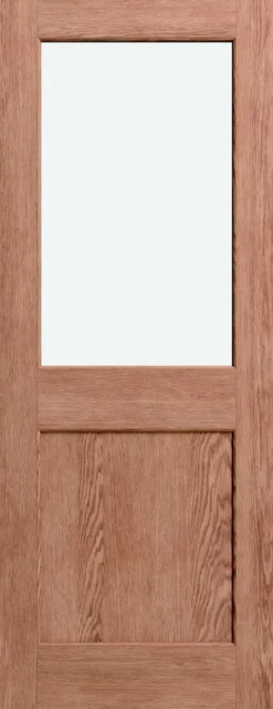 2 Panel Glazed Veneered Oak Veneer Internal Door, (H)1980mm (W)838mm (T)40mm