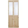 4 Panel 2 Lite Frosted Glazed Knotty Pine Internal Bi-fold Door Set, (H)1946mm (W)675mm