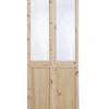 4 Panel 2 Lite Frosted Glazed Knotty Pine Internal Bi-fold Door Set, (H)1946mm (W)750mm