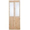 4 Panel 2 Lite Frosted Glazed Knotty Pine Internal Bi-fold Door Set, (H)2005mm (W)815mm -WoodDepot Shop 4 panel 2 lite frosted glazed knotty pine internal bi fold door set h 2005mm w 815mm3663602691617 02c BQ