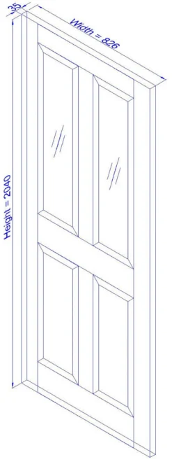 4 Panel 2 Lite Plain Clear Glazed Veneered Timber Oak Veneer Internal Door, (H)2040mm (W)726mm (T)40mm -WoodDepot Shop 4 panel 2 lite plain clear glazed veneered timber oak veneer internal door h 2040mm w 726mm t 40mm5059340236247 01t bq