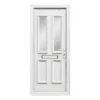 4 Panel Diamond Bevel Frosted Glazed White Left-hand External Front Door Set, (H)2055mm (W)840mm -WoodDepot Shop 4 panel diamond bevel frosted glazed white left hand external front door set h 2055mm w 840mm3663602791447 01bq