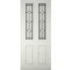 4 Panel Diamond Bevel Glazed White External Front Door, (H)2032mm (W)813mm