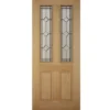 4 Panel Diamond Bevel Glazed White Oak Veneer External Front Door, (H)2032mm (W)813mm