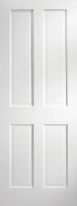 4 Panel MDF White Internal Door, (H)1981mm (W)686mm (T)35mm