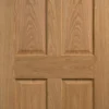 4 Panel Oak Veneer Internal Door, (H)1981mm (W)686mm (T)35mm