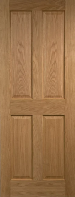 4 Panel Oak Veneer Internal Door, (H)1981mm (W)686mm (T)35mm