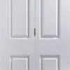 4 Panel Primed White Woodgrain Effect Internal Bi-fold Door Set, (H)1950mm (W)595mm -WoodDepot Shop 4 panel primed white woodgrain effect internal bi fold door set h 1950mm w 595mm03847879 01bq