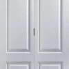 4 Panel Primed White Woodgrain Effect Internal Bi-fold Door Set, (H)1950mm (W)750mm