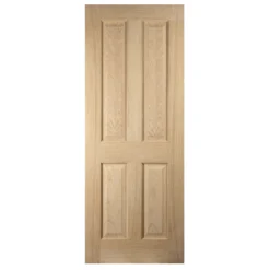 4 Panel Unglazed Oak Veneer Internal Fire Door, (H)1981mm (W)762mm (T)35mm
