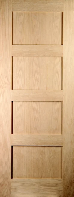4 Panel Unglazed Shaker Oak Veneer Internal Fire Door, (H)1981mm (W)838mm (T)44mm
