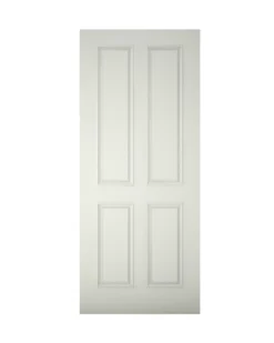 4 Panel White External Front Door, (H)2032mm (W)813mm