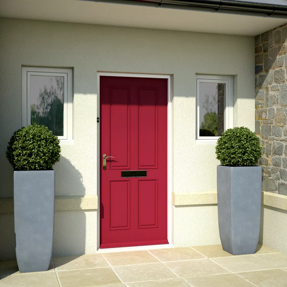 4 Panel White External Front Door, (H)2032mm (W)813mm 4 4 Panel White External Front Door, (H)2032mm (W)813mm - Image 2