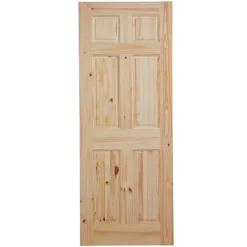 6 Panel Clanrye Unglazed Knotty Pine Internal Door, (H)1981mm (W)762mm (T)44mm