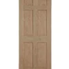 6 Panel Oak Veneer Internal Door, (H)1981mm (W)838mm (T)35mm