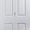 6 Panel Primed White Woodgrain Effect Internal Bi-fold Door Set, (H)1950mm (W)595mm -WoodDepot Shop 6 panel primed white woodgrain effect internal bi fold door set h 1950mm w 595mm03165317 01bq