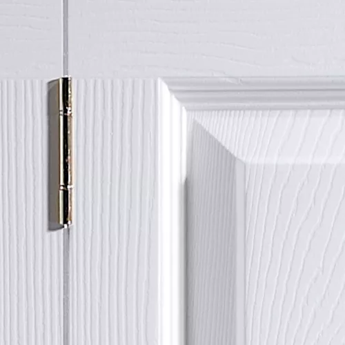 6 Panel Primed White Woodgrain Effect Internal Bi-fold Door Set, (H)1950mm (W)595mm 4 6 Panel Primed White Woodgrain Effect Internal Bi-fold Door Set, (H)1950mm (W)595mm - Image 2