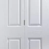 6 Panel Primed White Woodgrain Effect Internal Bi-fold Door Set, (H)1950mm (W)750mm