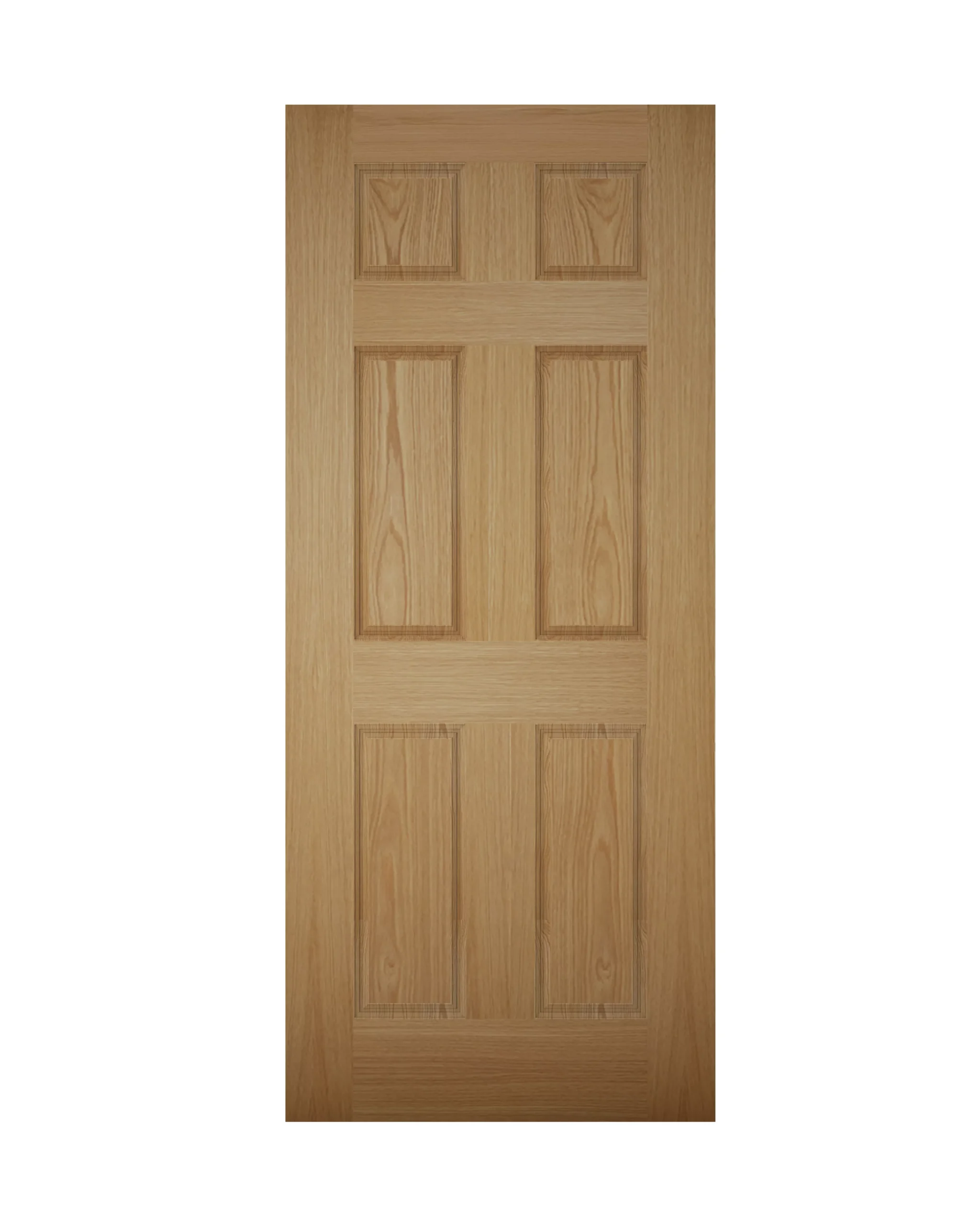 6 Panel Unglazed White Oak Veneer External Front Door, (H)1981mm (W)838mm 3 6 Panel Unglazed White Oak Veneer External Front Door, (H)1981mm (W)838mm