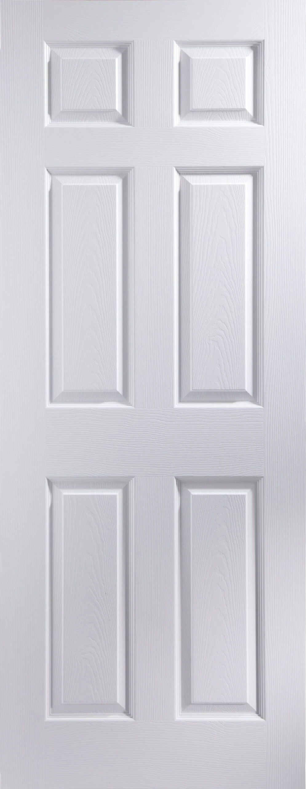 6 Panel White Woodgrain Effect Internal Door, (H)2032mm (W)813mm (T)35mm 3 6 Panel White Woodgrain Effect Internal Door, (H)2032mm (W)813mm (T)35mm