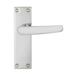 Abla Polished Chrome Effect Aluminium Latch Door Handle (L)109mm