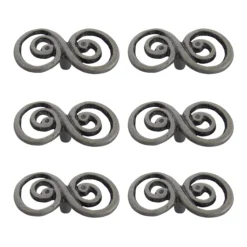 Aluminium Pewter Effect Twisted Furniture Knob, Pack Of 6