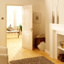 Arched 2 Panel Unglazed White Woodgrain Effect Internal Door, (H)1981mm (W)686mm (T)35mm -WoodDepot Shop arched 2 panel unglazed white woodgrain effect internal door h 1981mm w 686mm t 35mm03164051 04bq