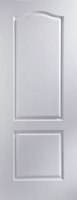Arched 2 Panel Unglazed White Woodgrain Effect Internal Door, (H)1981mm (W)838mm (T)35mm