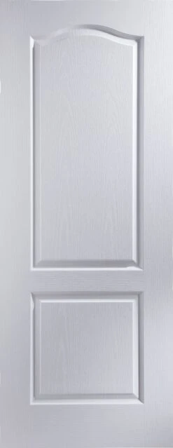 Arched 2 Panel Unglazed White Woodgrain Effect Internal Door, (H)2040mm (W)826mm (T)40mm