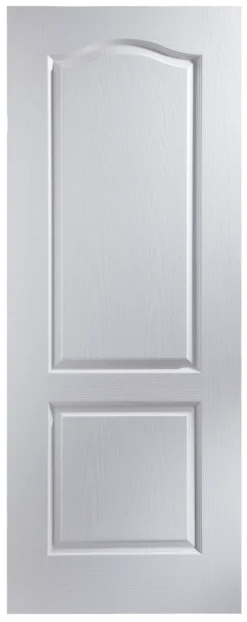 Arched 2 Panel Unglazed White Woodgrain Effect Internal Fire Door, (H)1981mm (W)686mm (T)35mm