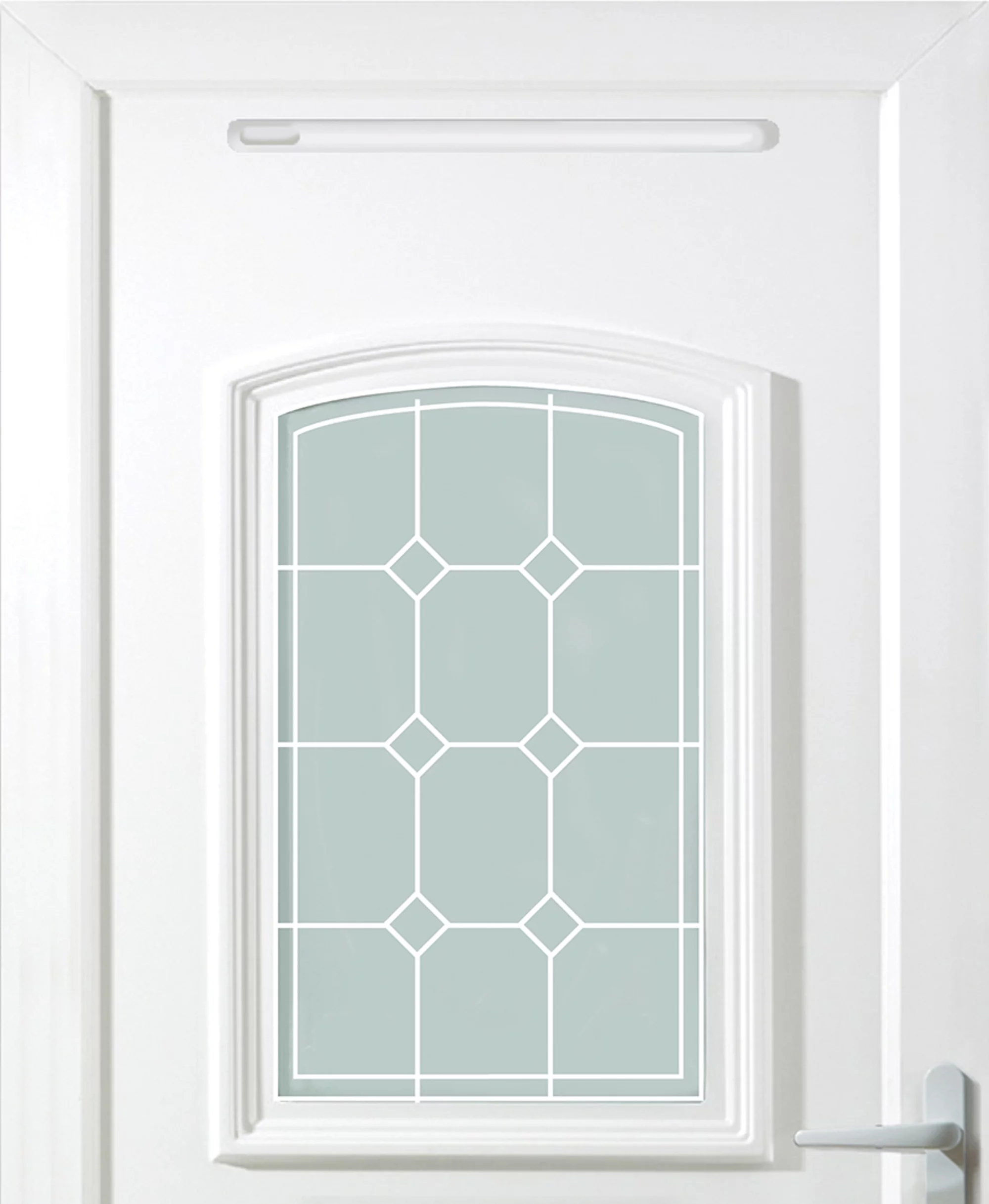 Ashgrove 2 Panel Diamond Bevel Frosted Glazed White Left-hand External Front Door Set, (H)2055mm (W)920mm 4 Ashgrove 2 Panel Diamond Bevel Frosted Glazed White Left-hand External Front Door Set, (H)2055mm (W)920mm - Image 2