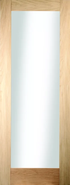 B&Q 1 Panel Glazed Shaker Oak Veneer Internal Door, (H)1981mm (W)762mm (T)35mm