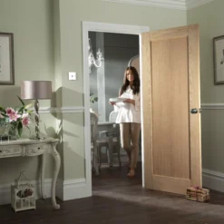 B&Q 1 Panel Shaker Oak Veneer Internal Door, (H)1981mm (W)762mm (T)35mm -WoodDepot Shop b q 1 panel shaker oak veneer internal door h 1981mm w 762mm t 35mm5397007095708 04bq