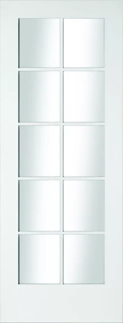 B&Q 10 Lite Glazed White Internal Door, (H)1981mm (W)838mm (T)35mm