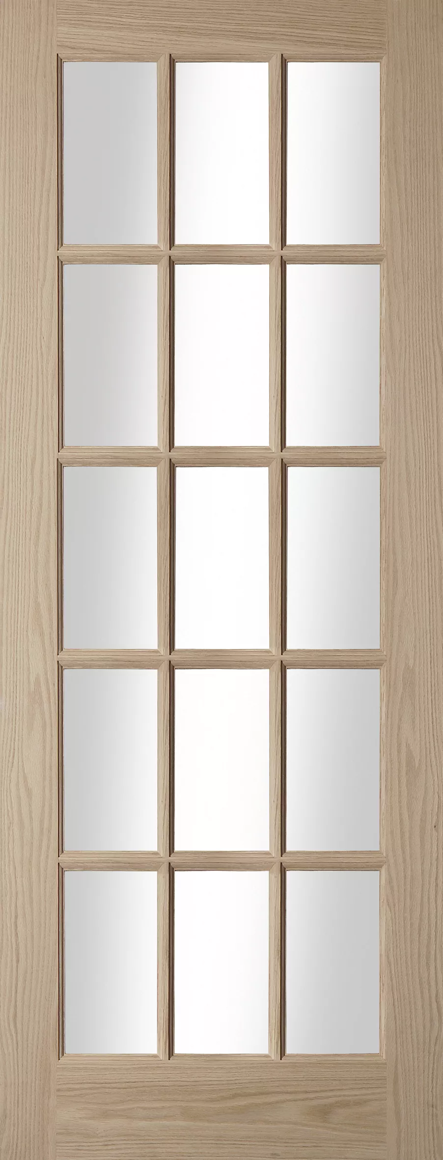 B&Q 15 Lite Glazed Oak Veneer Internal Door, (H)2040mm (W)826mm (T)35mm 3 B&Q 15 Lite Glazed Oak Veneer Internal Door, (H)2040mm (W)826mm (T)35mm