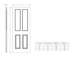 B&Q 4 Panel Glazed White Internal Door, (H)1981mm (W)610mm (T)35mm -WoodDepot Shop b q 4 panel glazed white internal door h 1981mm w 610mm t 35mm5397007097504 01t