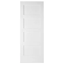 B&Q 4 Panel Patterned Unglazed White Smooth Internal Door, (H)1981mm (W)610mm (T)35mm