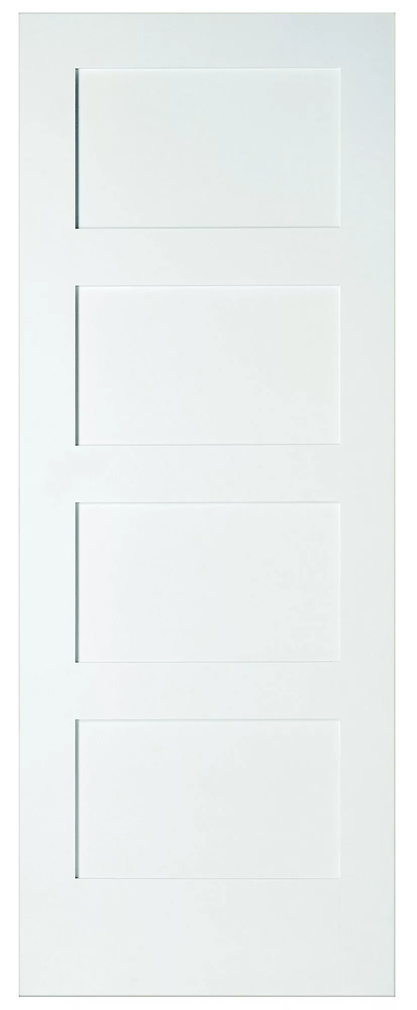B&Q 4 Panel Shaker White Internal Door, (H)1981mm (W)686mm (T)35mm 3 B&Q 4 Panel Shaker White Internal Door, (H)1981mm (W)686mm (T)35mm