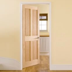 B&Q 4 Panel Unglazed Veneered Oak Veneer Internal Door, (H)1981mm (W)762mm (T)35mm -WoodDepot Shop b q 4 panel unglazed veneered oak veneer internal door h 1981mm w 762mm t 35mm5059340236254 05c bq