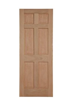 B&Q 6 Panel Unglazed Veneered Oak Veneer Internal Door, (H)1981mm (W)762mm (T)35mm
