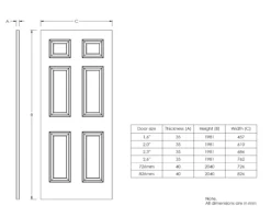 B&Q 6 Panel White Internal Door, (H)2040mm (W)726mm (T)40mm -WoodDepot Shop b q 6 panel white internal door h 2040mm w 726mm t 40mm5397007098402 01t