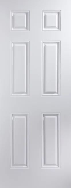 B&Q 6 Panel White Internal Door, (H)2040mm (W)826mm (T)40mm