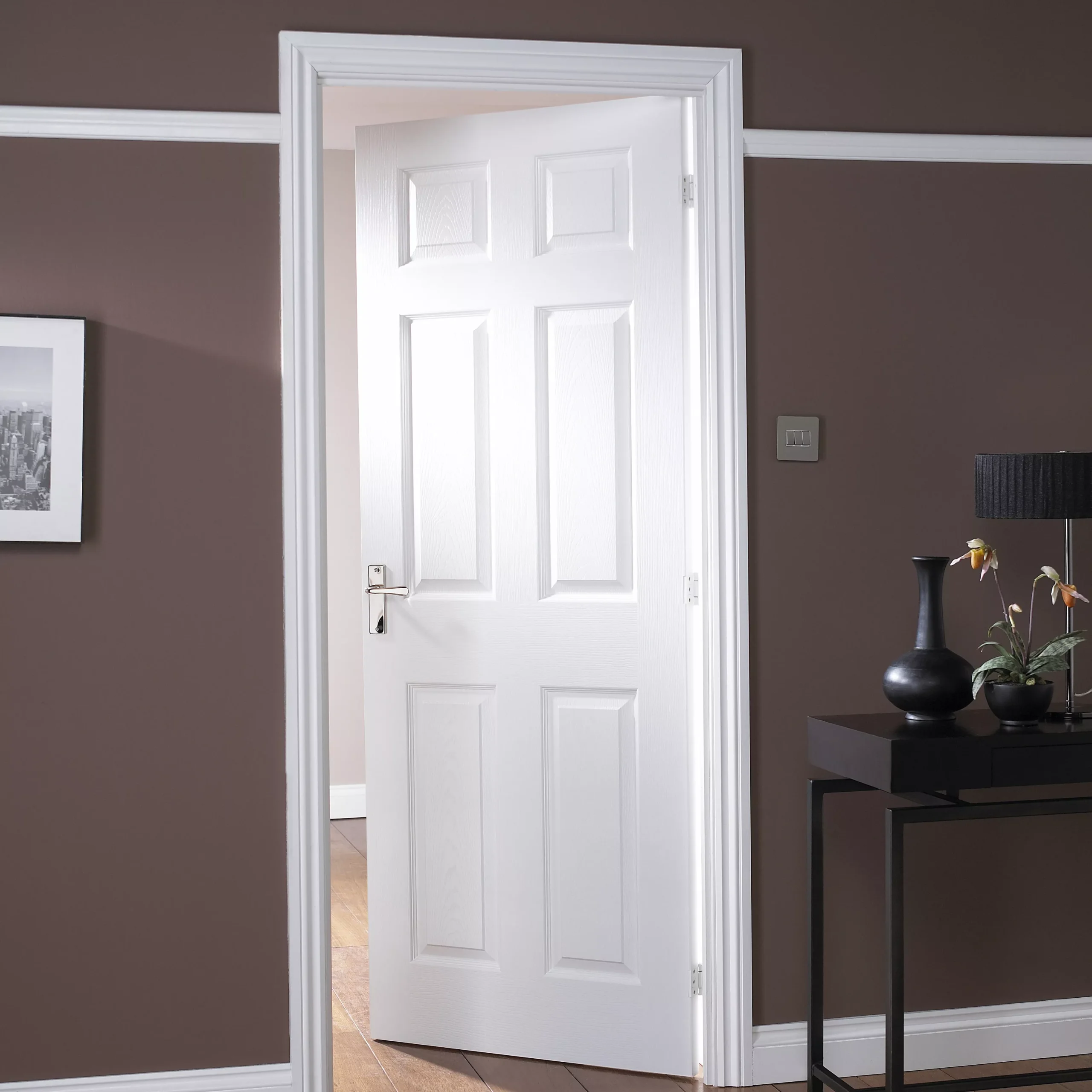 B&Q 6 Panel White Woodgrain Effect Internal Door, (H)2040mm (W)926mm (T)40mm 7 B&Q 6 Panel White Woodgrain Effect Internal Door, (H)2040mm (W)926mm (T)40mm - Image 5