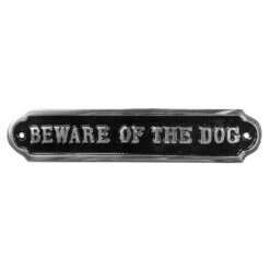 Beware Of The Dog Aluminium Safety Sign, (H)50mm (W)240mm