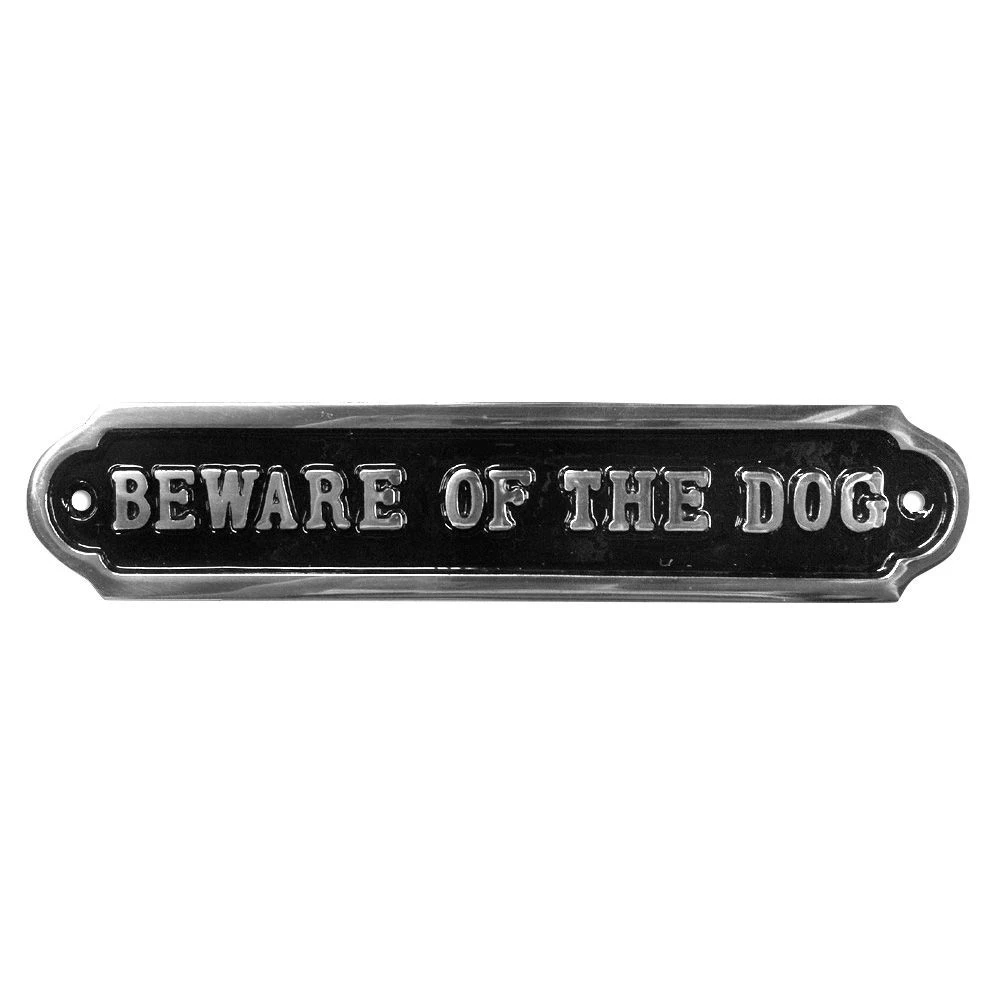 Beware Of The Dog Aluminium Safety Sign, (H)50mm (W)240mm 2 Beware Of The Dog Aluminium Safety Sign, (H)50mm (W)240mm