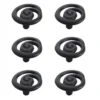 Black Aluminium Round Twisted Furniture Knob, Pack Of 6 -WoodDepot Shop black aluminium round twisted furniture knob pack of 605166749 02c